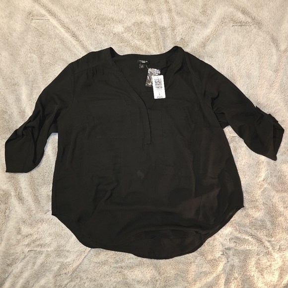 torrid Tops - Torrid Black V-Neck Blouse